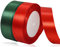 Cinta de Navidad de 25 mm, cinta de Navidad roja y verde, decoración del hogar y árbol de Navidad, coronas de puerta y lazos
