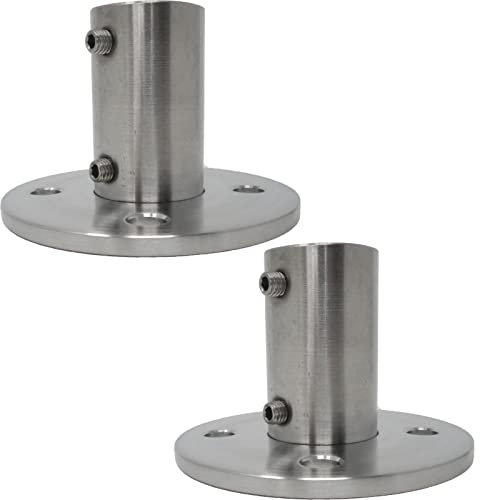 2 x Edelstahl Bodenanker für Rohr-Ø 42,4 x 2,0 mm Rund Pfostenrohr Pfostenhalter Geländerhalter von SO-TOOLS®