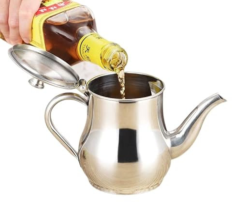 Pentola Filtro Olio In Acciaio Inox, Pentola Per La Conservazione Dell'olio In Acciaio Inox Con Colino, Separatore Di Olio, Barattolo Per La Conservazione Del Grasso (24 oz)