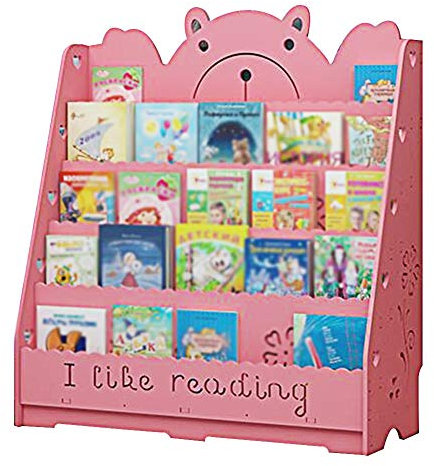 CHEMYO -Sling Bookshelf Storage Rack 5 Layers Ladder Floor-standing Easy To Move High Capacity Solid Wood Living Room Bearing Strong,4 Colors, 3 Sizes (Color : Pink, Size : 80x33x90cm)