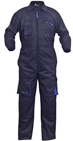 Work Wear Men's Overalls Boiler Suit Coveralls Garage Overalls Mechanics Boilersuit 4 Colours (L, NAVY BLUE)