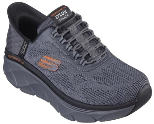 Skechers herr D'lux Walker 2.0 Rezinate Hands Free slip-in sneakers, Klösk orange, 42 EU
