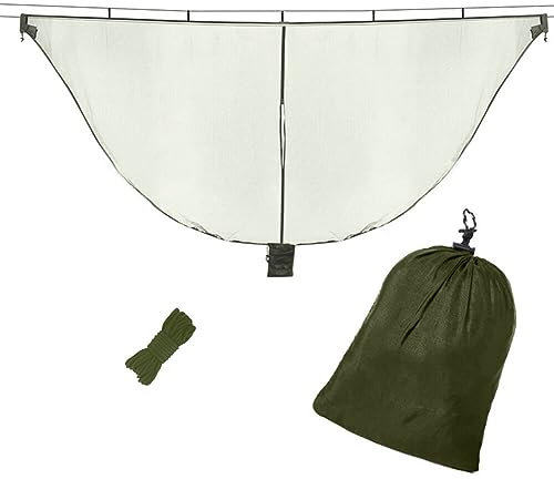 Uposao Camping Hängemattennetz, leichtes Outdoor Moskitonetz, 360-Grad-Schutz-Polyesternetz mit doppelseitigem Reißverschluss, Seil und Aufbewahrungstasche für Garten,Outdoor,Camping(ohne Hängematte)