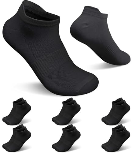 Loiluliy 6 Par Sneakersockar Herrar Damer Sportstrumpor Andningsbara Löparstrumpor Unisex Svart Vita Korta Strumpor Damer Herrar Bomullsstrumpor