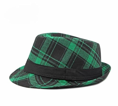FULUJIDI Fedora Trilby Filzhut Hut Klassische Vielseitige Karierten Zylinder Britische Retro Jazz Fedoras Für Männer
