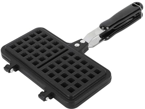 Stovetop Waffle Maker, Aluminum Waffle Baking Pan Double Nonstick Baking Pan for Sandwich Toaster Breakfast Panini Snacks 8.3x13.0x1.2in