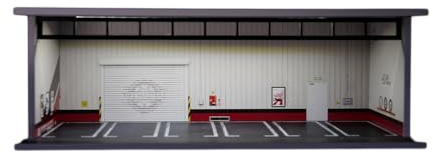 1:64 Modellauto Vitrine & Garage Diorama mit LED-Beleuchtung – Stapelbarer Parkplatz Schaukasten mit Acryl-Staubschutz – Geeignet für Hot Wheels & Matchbox Autos (Racing Garage)