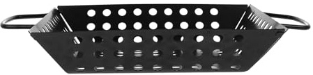 FOMIYES Padella Antiaderente Quadrata 23 Cm Fori Grandi per Barbecue, Vassoio per Grigliare Carne e Verdure Doppi Manici, Accessorio Resistente per Grigliate all’Aperto e Uso Domestico