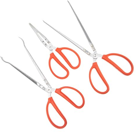 UKCOCO Pinces à Homard et Crabes en Acier Inoxydable 3 Pièces Antidérapantes Multifonctions pour Ramassage Crevettes, Anguilles et Déchets Cuisine