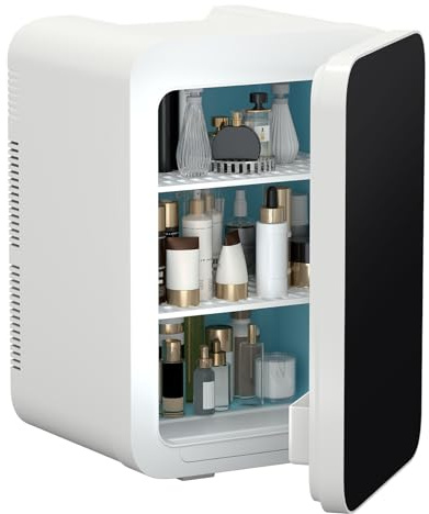 ARTETHYS Mini Fridge for Bedrooms, 20L Small Car Fridges | Skincare Beauty Refrigerator with Glass Door, Cooler and Warmer, AC DC Power, Drinks, Makeup, Travel, Office, Black