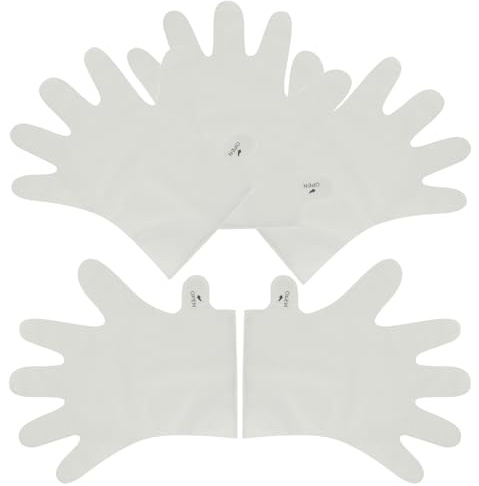 VILLFUL Maschera per Mani Idratante e Nutriente Bianca Pe e Pp, Confezione da 5 Pezzi, per Cura e Esfoliazione Delicata delle Mani