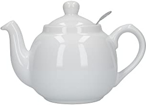 London Pottery 72110 Farmhouse Small Teapot with Infuser, Ceramic, White, 2 Cup (600 ml)