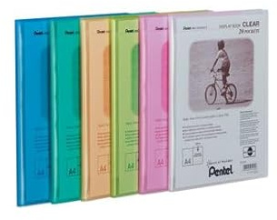Pentel Assorted Recycology Präsentationsmappe mit 20 Taschen, A4, Transparent