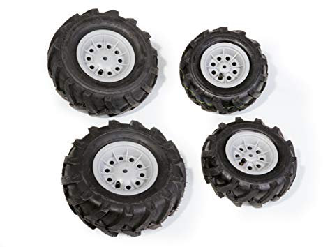 Rolly Toys 40 984 6 rollyTrac Air Tyres Luftbereifung (für RollyToys Fahrzeuge, Felge silber, Größen: 2x 325x110 / 2x 260x95) 409846
