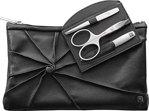 Zwilling Twinox Schminktasche Kosmetiktasche 3-tlg. schwarz Kombi-Nagelschere Pinzette schräg Saphir-Nagelfeile