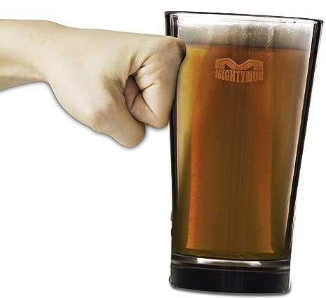 Mighty Mug - Bicchiere da pinta, set da 2 unità, in elegante plastica Tritan a presa facile, bicchiere cilindrico per cocktail Highball