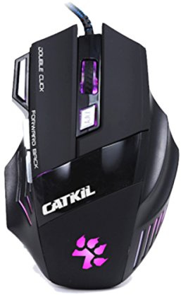 Catkil Alpha Souris USB Optique 2400 DPI Ambidextre Noir - Souris (Ambidextre, Optique, USB, 2400 DPI, Noir)