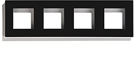 BSEED DIY 299 * 86mm quadratische Glasrahmenkombination für Lichtschalter, Rahmen nur Schwarz