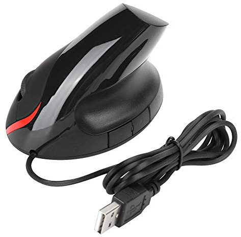 PUSOKEI Souris Verticale Optique, Souris Ergonomique Filaire numérique avec Inclinaison à Angle réglable, Souris Filaire USB de Bureau pour Ordinateur Portable/Bureau/PC - Noir