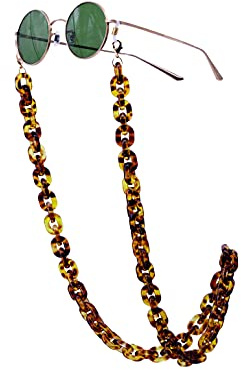 GERNEO® - Puglia – Maskenhalter & Brillenkette Gold aus Acryl - korrosionsbeständig – einzigartig hochwertige Brillen Kette & Brillenband für Sonnenbrille & Lesebrille - Brillenkette mit Karabiner