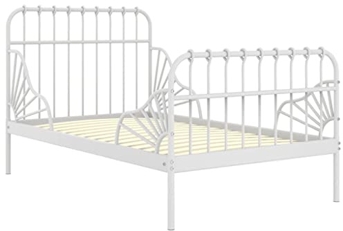 vidaXL Ausziehbett Weiß Metall 80x130/200 cm