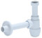 Planetmöbel Sifone per lavabo e lavabo, scarico in plastica bianca, sifone tubolare 1 1/4