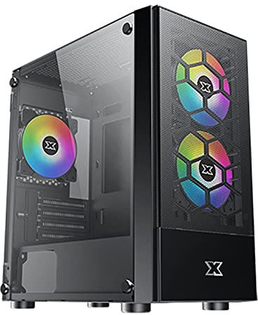 Xigmatek Boîtier Mini Tour Micro ATX Oreo RGB avec Panneau Vitré, Noir EN47758