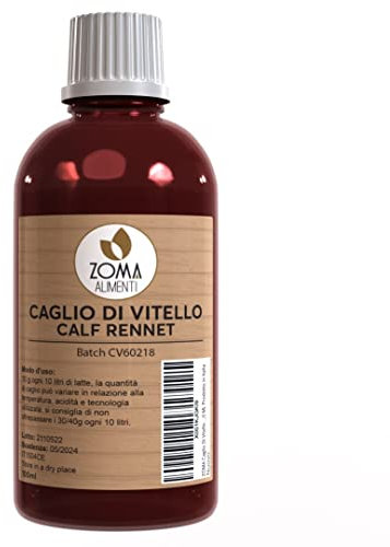 ZOMA Caglio Per Formaggio Uso Domestico - Caglio di Vitello - 100 ML - Made In Italy