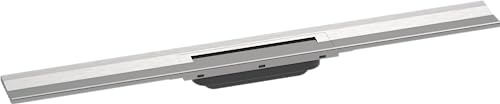 hansgrohe Fertigset Duschrinne RainDrain Flex, Abflussrinne 800mm, Bodenablauf Dusche kürzbar zur Wandmontage, Edelstahl gebürstet