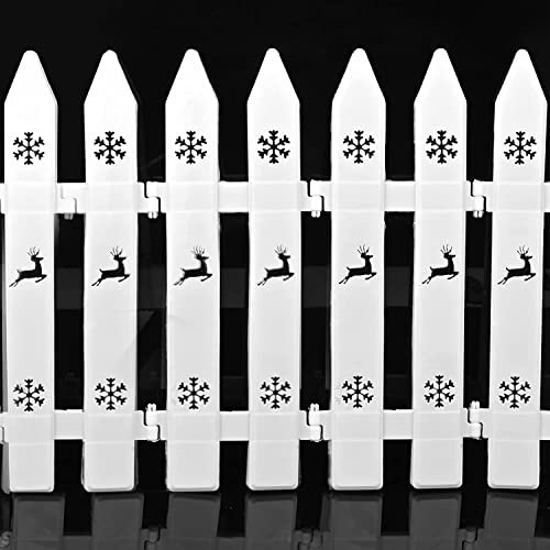 20 vallas para árbol de Navidad de 12 pulgadas, de plástico, color blanco, decoración para Navidad, boda, hogar, jardín de hadas