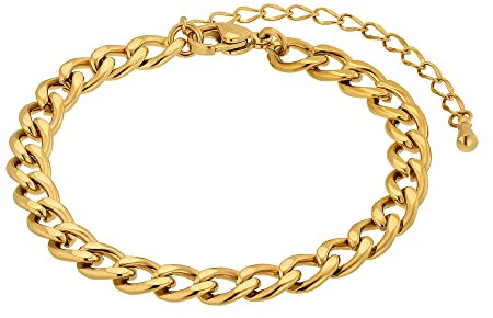 Heideman Armband Keanu Herren - Aus hochwertigem Edelstahl gold-farbend poliert - Zeitlose Basic Glieder Armkette für Männer Panzerarmband verstellbar