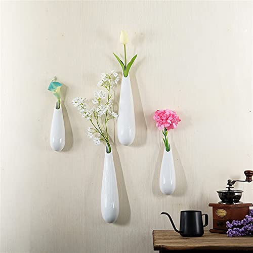 Hängende Pflanzgefäße, Keramik, hängende Pflanzgefäße, Wandmontage, tropfenförmige Blumentöpfe, Vase, passend für künstliche Pflanzen (26,5 cm)