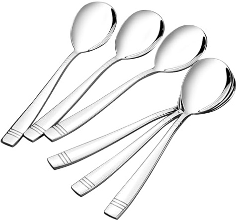 Obstnny Serving Spoons for Parties, 6 Pieces Stainless Steel Catering Buffet Serving Spoons