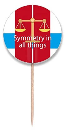 Symmetry In All Things - Banderas redondas para palillo de dientes