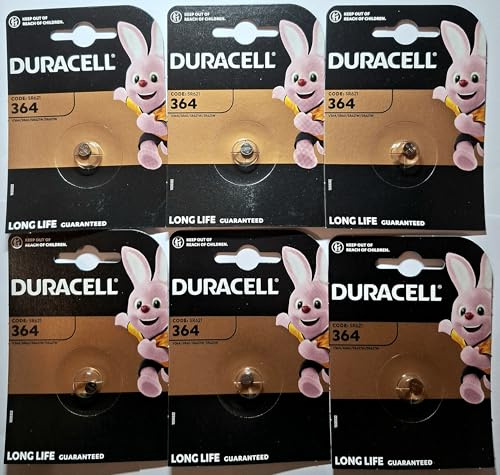 6X Duracell 364 (6 Blister mit 1 Akku) 6 Batterien (SR621/V364/SR60/SR621W)