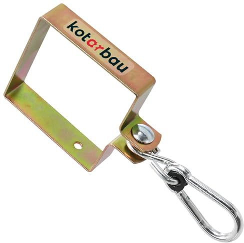 KOTARBAU® Schaukelhaken Eckig 120 x 120 mm Vierkant Karabinerhaken Schaukelschelle aus Verzinkt Stahl Schaukelbefestigung Manschettenhaken Gold Hakenhalterung Haken Schaukel Hängemattenhaken