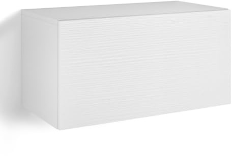 Mobili Fiver, Pensile Easy 70 Con Anta ad Alzata, Bianco Frassino, Nobilitato, Pensile per Ingresso, Soggiorno, Ufficio, Made in Italy