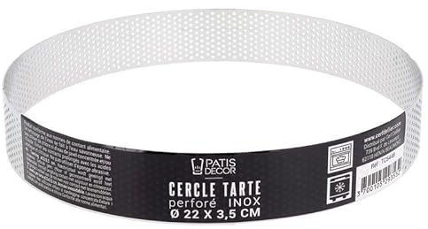Cercle à tarte perforé inox H 3,5 cm Ø 22 cm