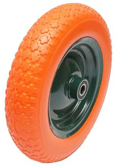 Ruota per Carriola in Gomma Piena in poliuretano, 3.50-8 Ricambio per CARRIOLA, Cerchione in Metallo