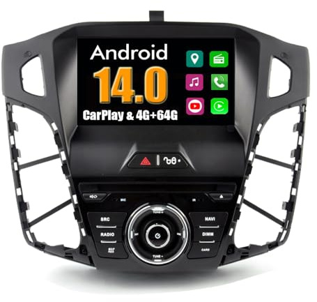 RoverOne Coche Multimedia Sistema para Ford Focus 2012-2014 con CarPlay Android Auto Stereo GPS Navegación Radio Bluetooth