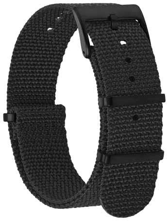 BISONSTRAP Nylon Uhrenarmband für Herren, Einteilige Militär Armband, 18mm 20mm 22mm