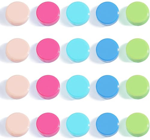 DUJEQM Magneter för whiteboard - 20 bitar i 5 färger, Kylskåpsmagneter, Dekorativa Magneter Starka Små Magnete, WhiteboardMagneter Färgglada Runda Tafelmagneter för Kylskåp, Magnetvägg, Magnettavla