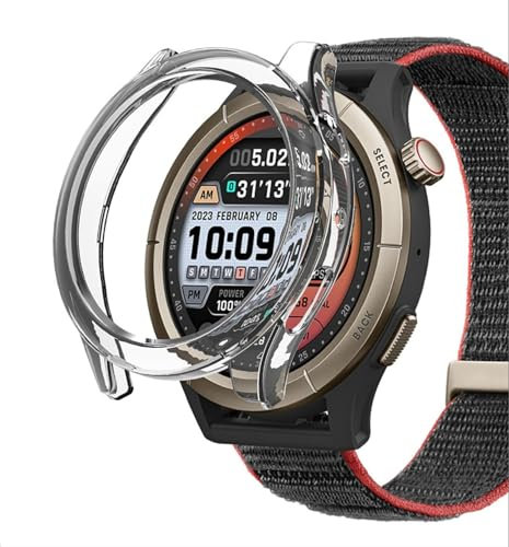 GIOPUEY Custodia Funda para Amazfit Cheetah Pro, plastica rigida, Anti-urto, Amazfit Cheetah Pro Custodia - Clear