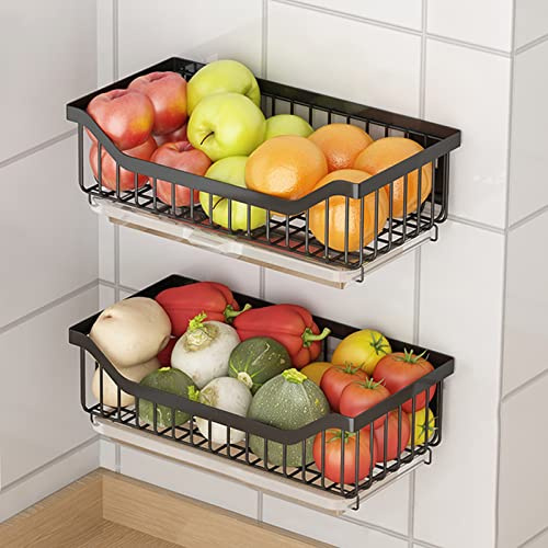 Cesto per frutta e verdura a 2 ripiani in metallo bianco per riporre frutta e verdura da bancone mantiene i prodotti freschi cesti portaoggetti in filo metallico per organizzare
