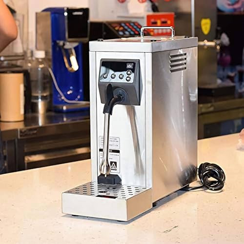Mousseur à Lait Automatique 1450W,Machine à mousser Le café Commerciale en Acier Inoxydable avec Fonction mémoire,40 °C à 90 °C/104 °F à 194 °F/, pour Le Lait