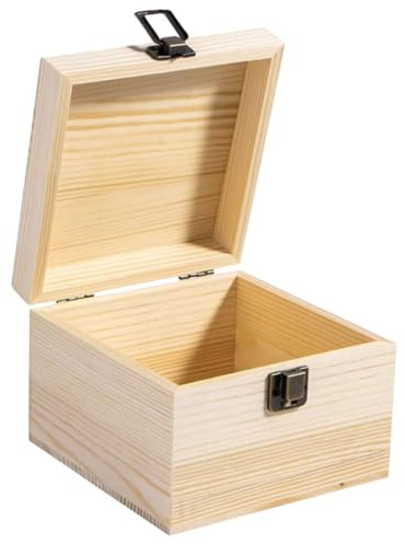 DIYEAH Malerei Versorgung Geld Würfel Haustier Deckel Holzbox für Holzbox mit Schublade schmuckkästchen rustikales Holzgehäuse unfertige Bastelkisten aus Holz Metall