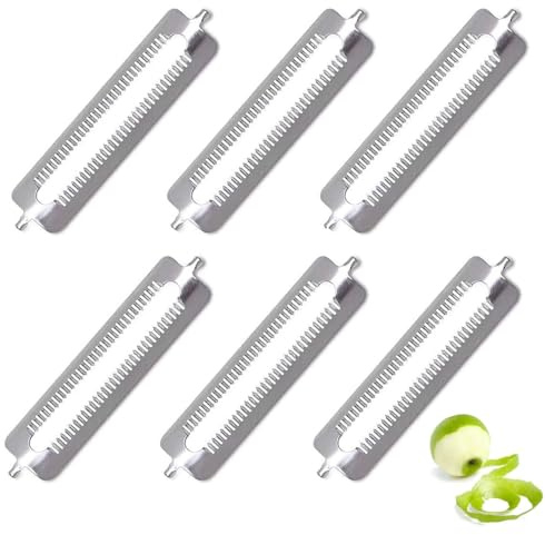 6 Stück Sparschäler Tupper,Schäler für Tupperware Ersatzteile,Edelstahl Ersatzklingen für Spargelschäler,Sparschäler Klinge,Schälmesser für Vegetable Peeler,Gigant Gemüseschäler,Kartoffelschäler