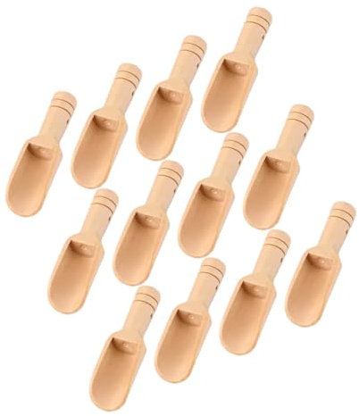 JOINPAYA 12pcs Wooden Small Spoons Multi-Function Tea Scoops Compact Wooden Spoons for Jars Canisters Coffee Spice Scooping in Kitchen