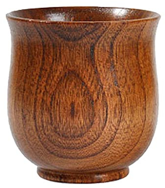 KBOLAE Kleiner Holzbecher, handgefertigt, Naturholz, für Kaffee, Tee, Bier, Saft, Milch, 150 ml, Stil 4