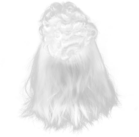 Ipetboom Perücke für Richter Herren Weiße Bühnenperücke Cosplay-kostümperücke Anwaltskopfschmuck mit Locken für Halloween-partys und Aufführungen
